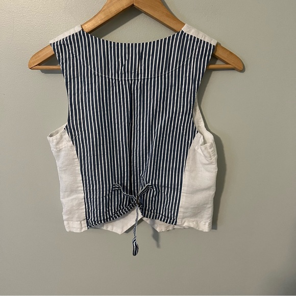 Anthropologie Porridge Linen Vest/ Striped Back - Picture 4 of 7